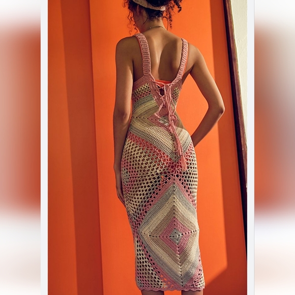NWT Free People I Found You Crochet Slip Dress L Gorgeous!!! - Picture 2 of 12